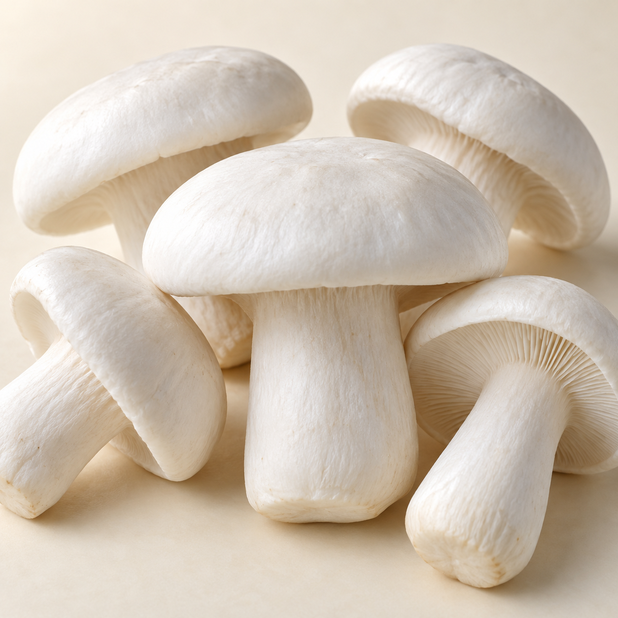 Fresh white milky mushrooms